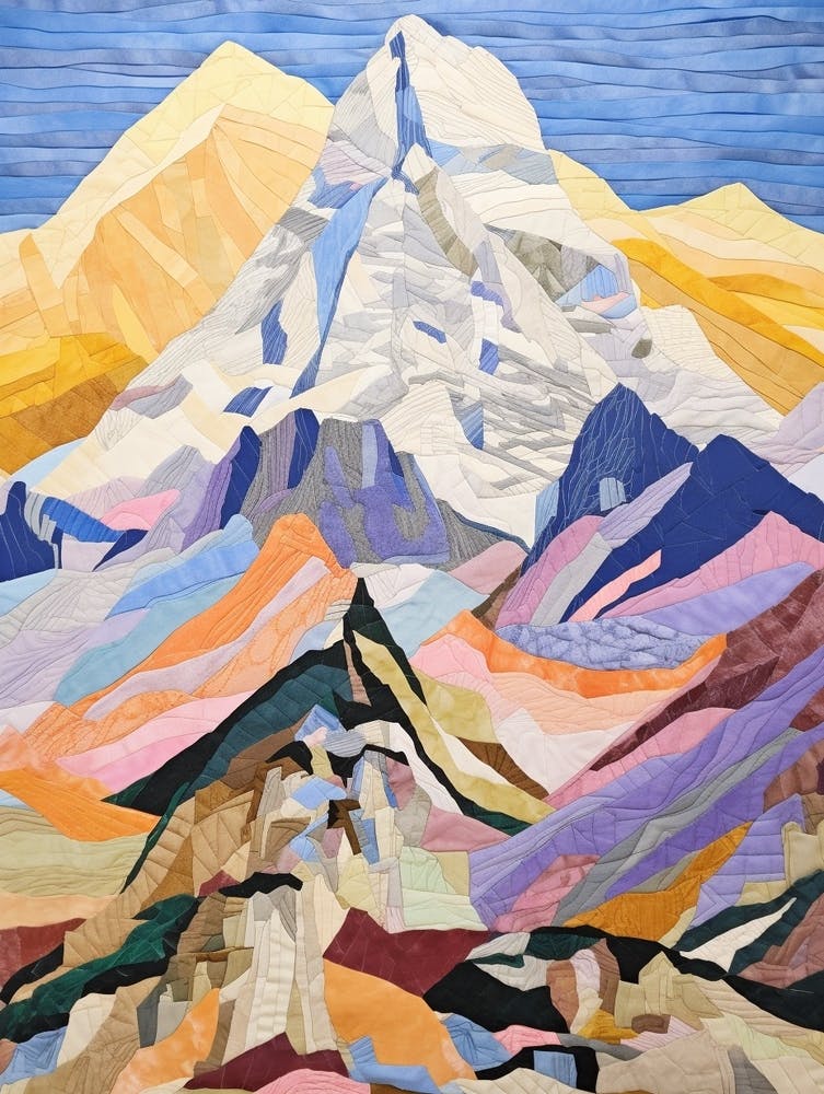 Mount Everest Nepal 1 Colourful Mountain Illustration