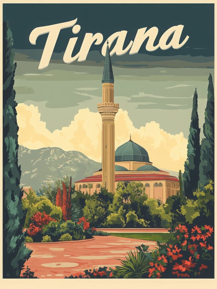 Aihrgdesign A Classic 1960s Travel Poster For Tirana