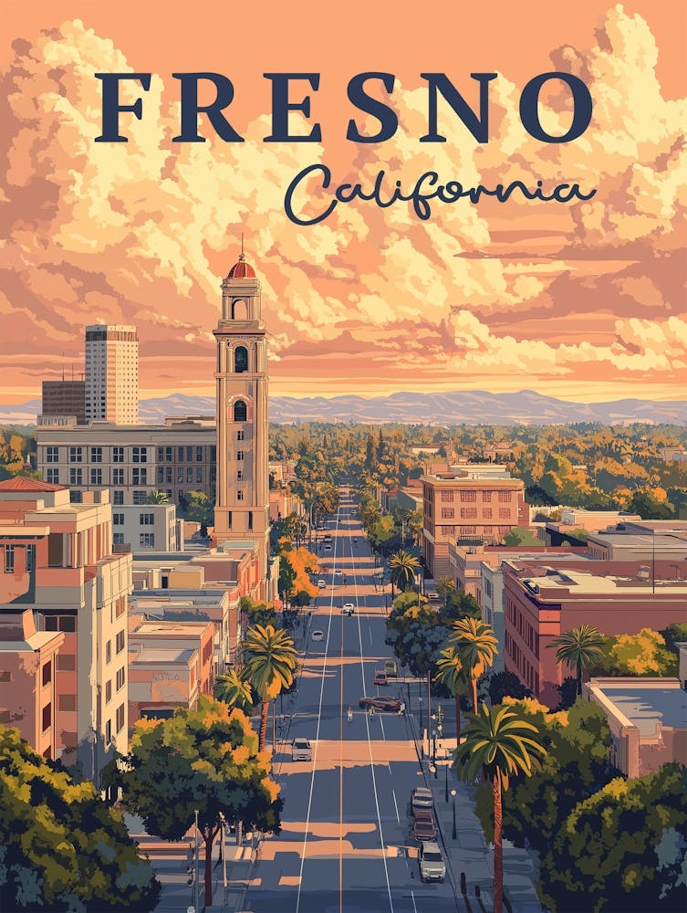 Fresno California Urban Landscape Art