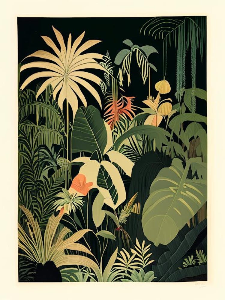 Jungle Botanical 5 Rousseau Inspired
