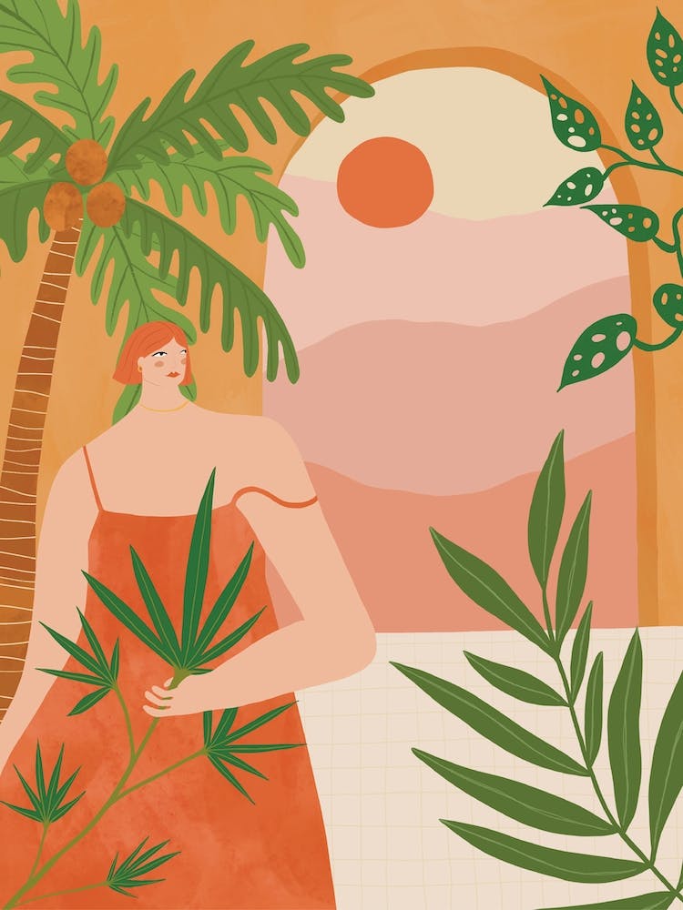 Tropical Plant Sunset