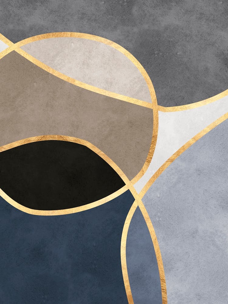 Organic shapes and golden lines 3