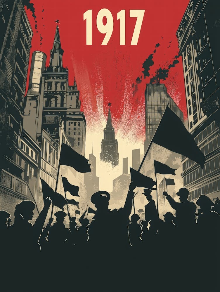 Aihrgdesign A Vintage Political Poster Depicting The Russian 1