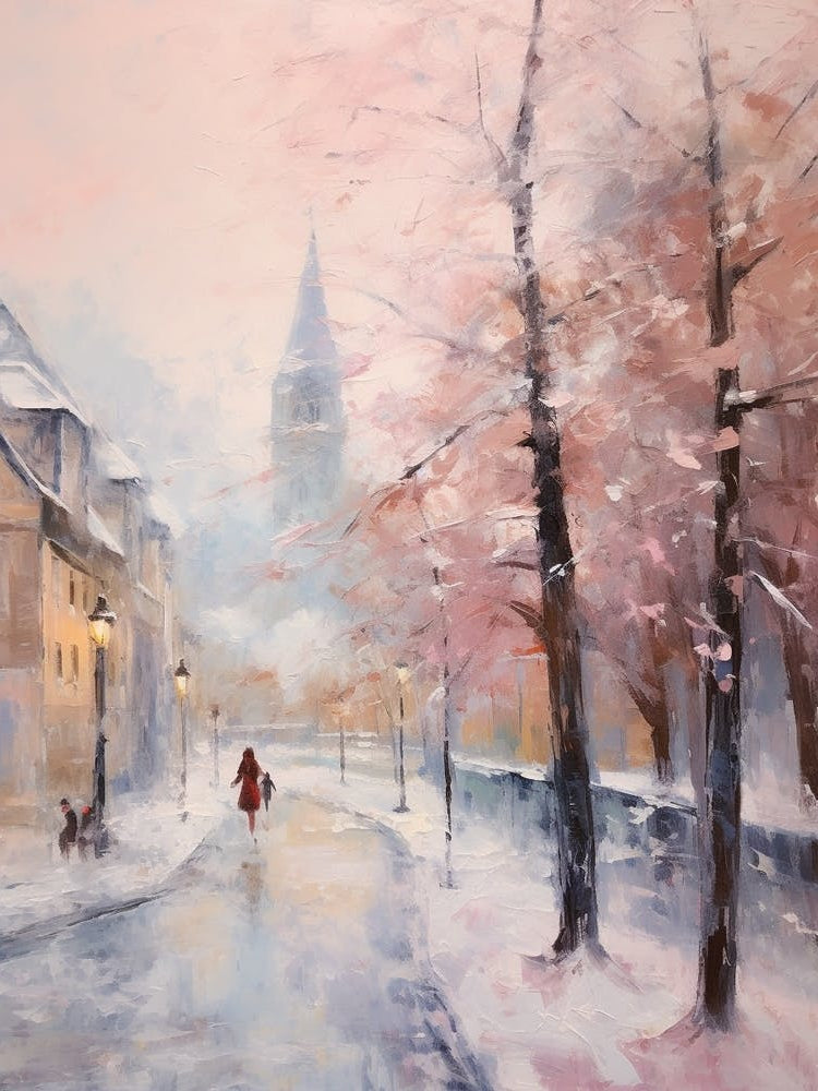 Dreamy Winter Painting Zurich Switzerland 3