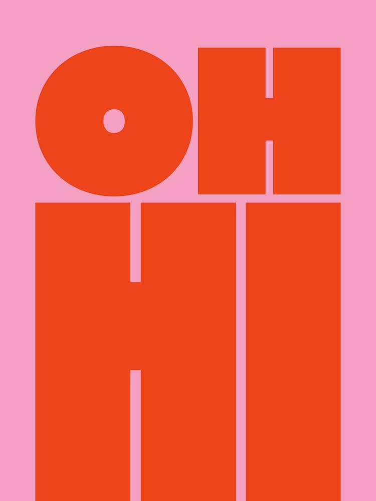 Oh Hi - Red & Pink