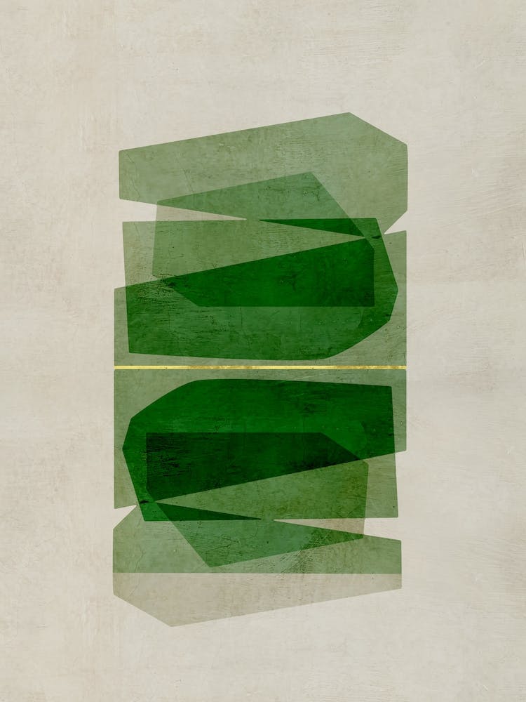 Green Linear Shapes With Gold