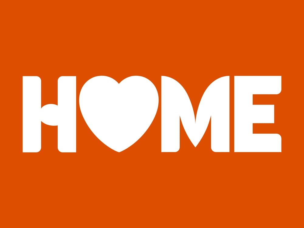 Home Word Art Burnt Orange