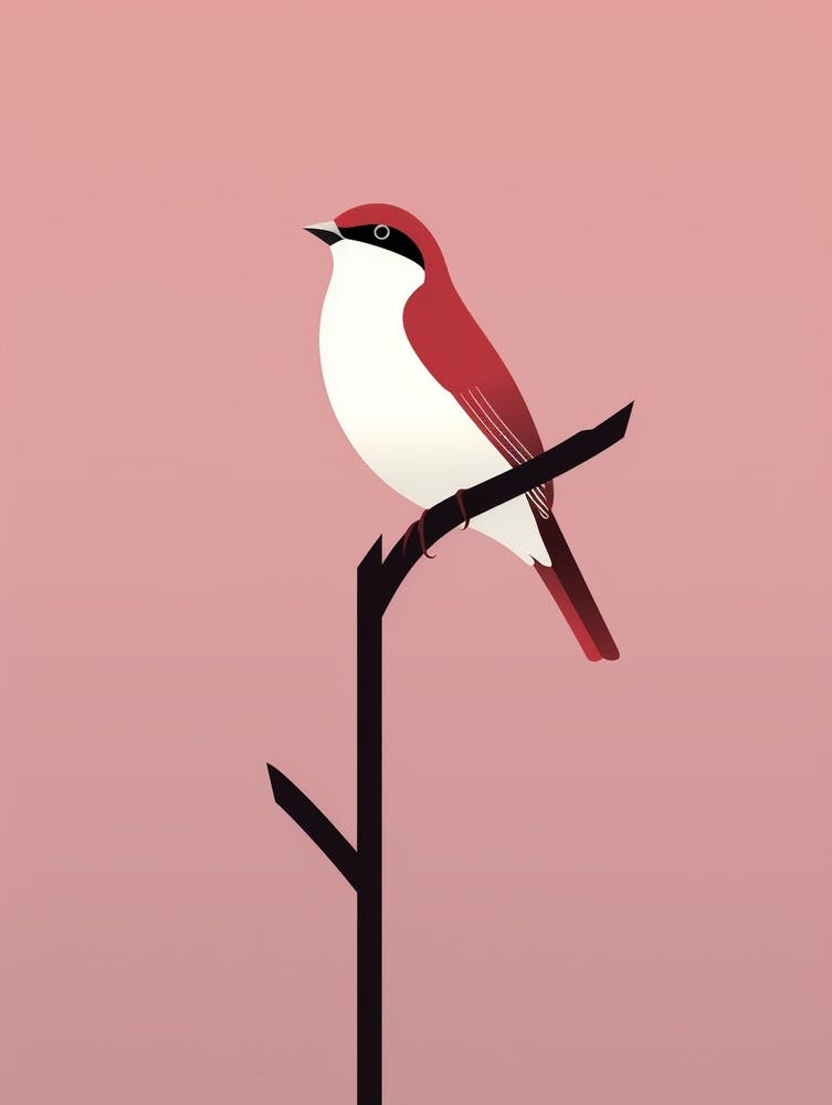 Minimalist Cowbird Illustration