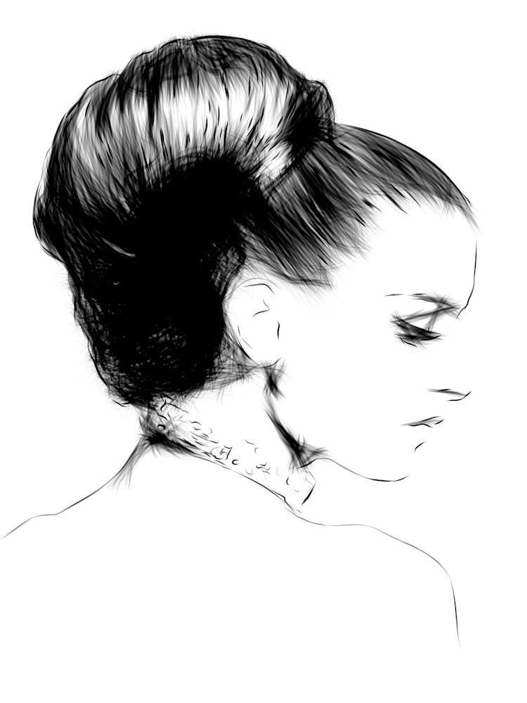 Black and White Woman Drawing