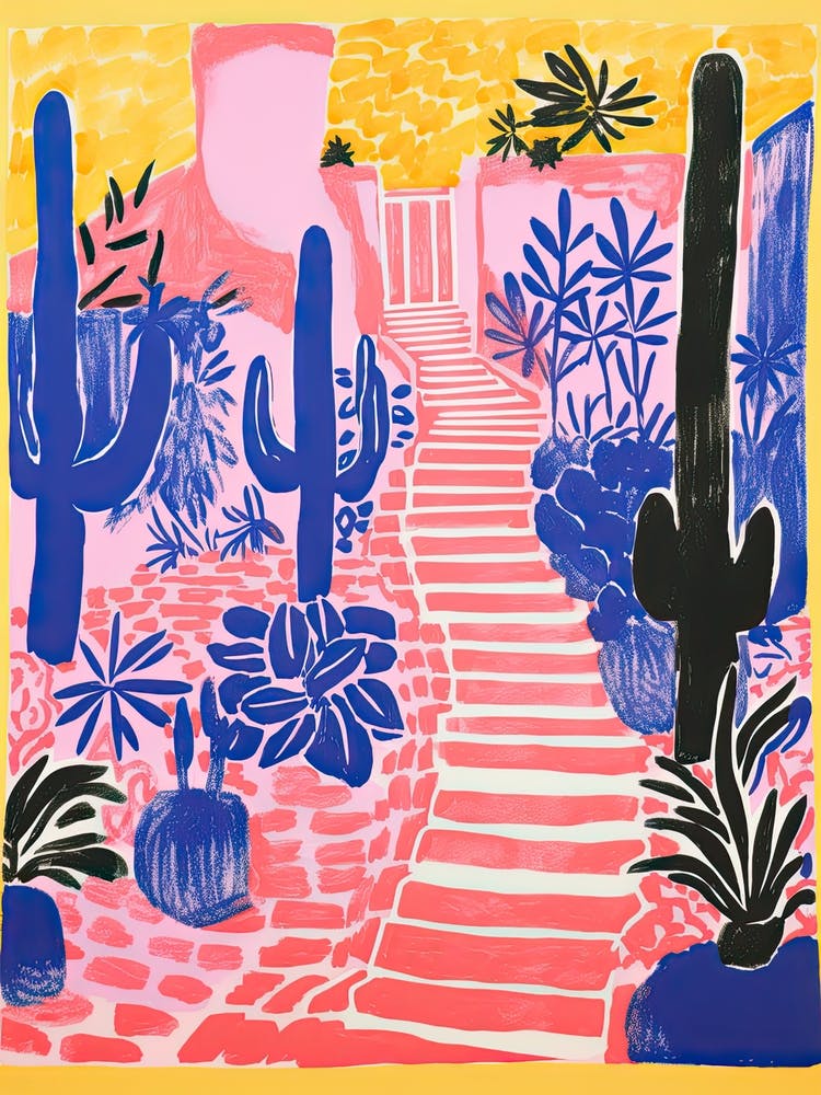 Jardins Majorelle Style Riso Abstrait 1