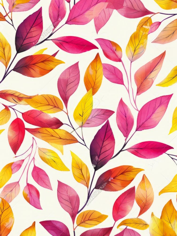 Herbstblätter Nahtloses Muster 4