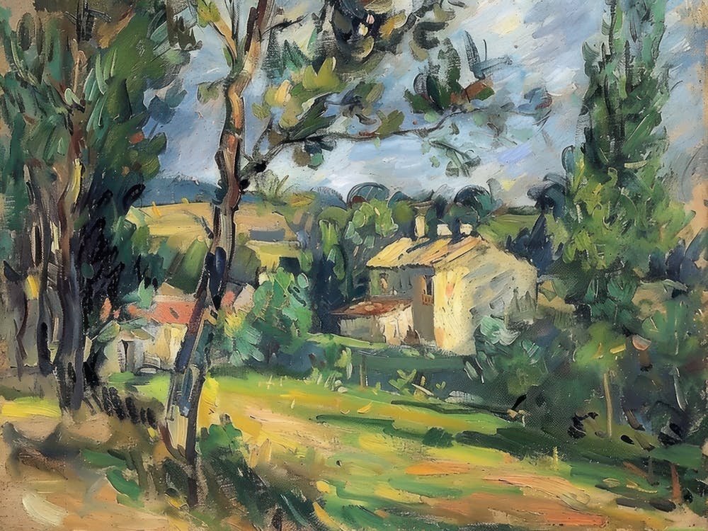 Gentle Breeze View Painting Inspired By Paul Cezanne