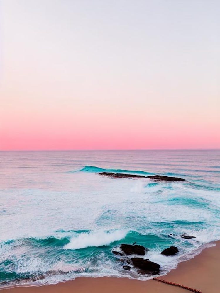 Coogee Beach, Sydney, Australia Pink Photography 2