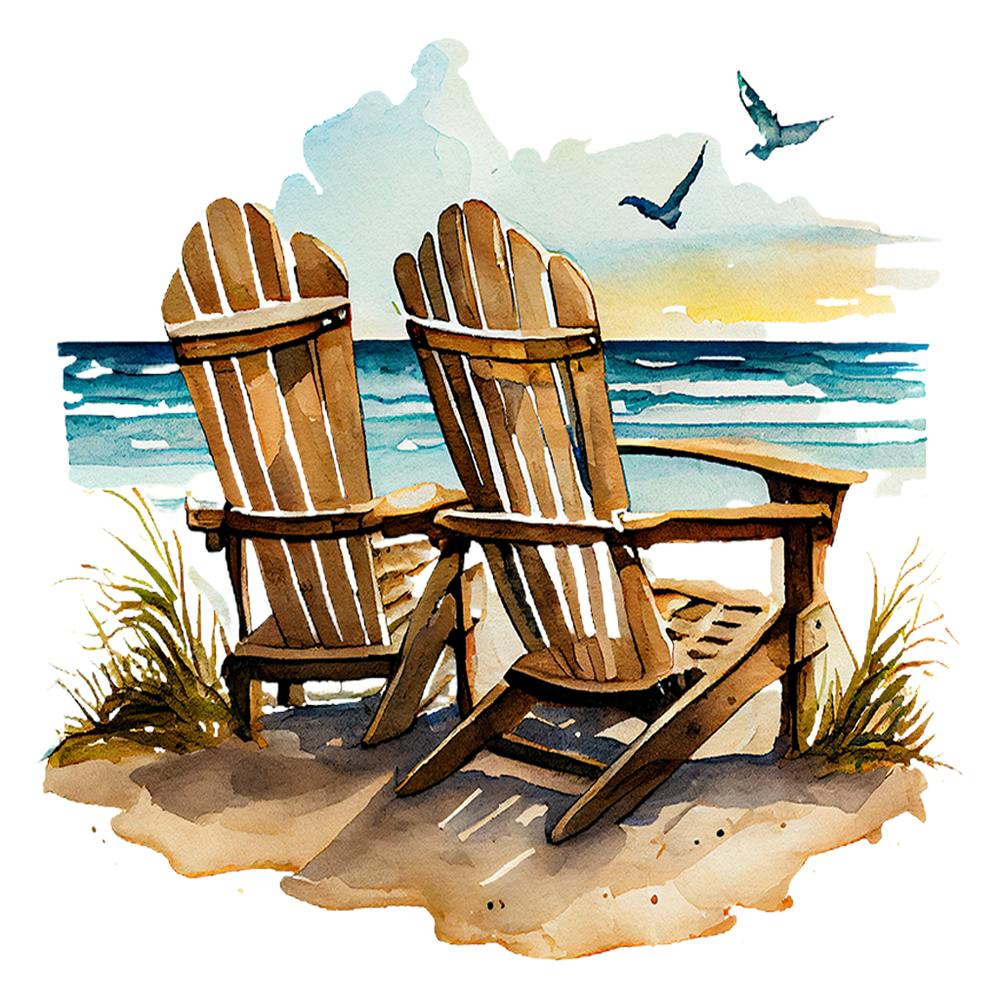 Adirondack Chairs On The Beach