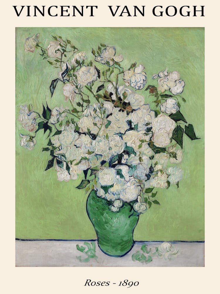 Vincent Van Gogh Roses (1890) Vintage Poster