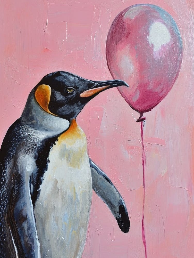 Süßer Kaiserpinguin 1 mit Ballon