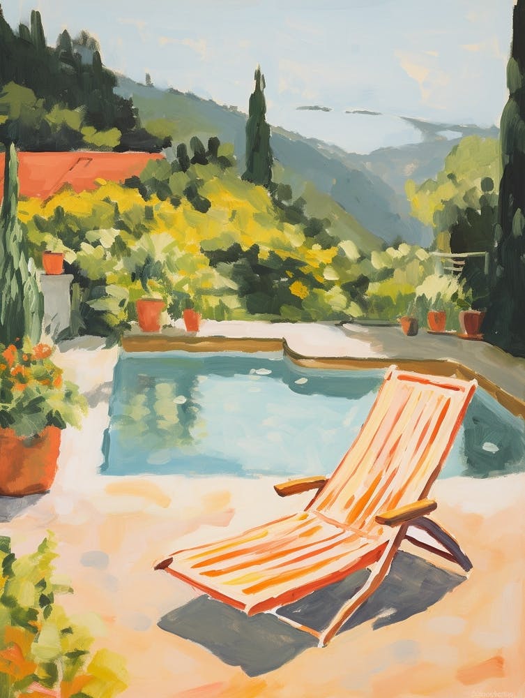 Sun Lounger By The Pool In Tuscany Italy 4