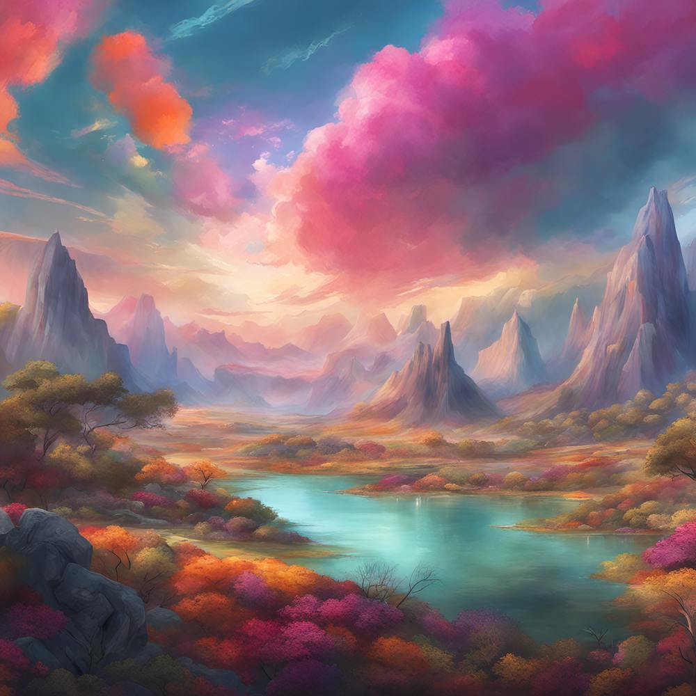 Landscape Painting With Vibrant Colors