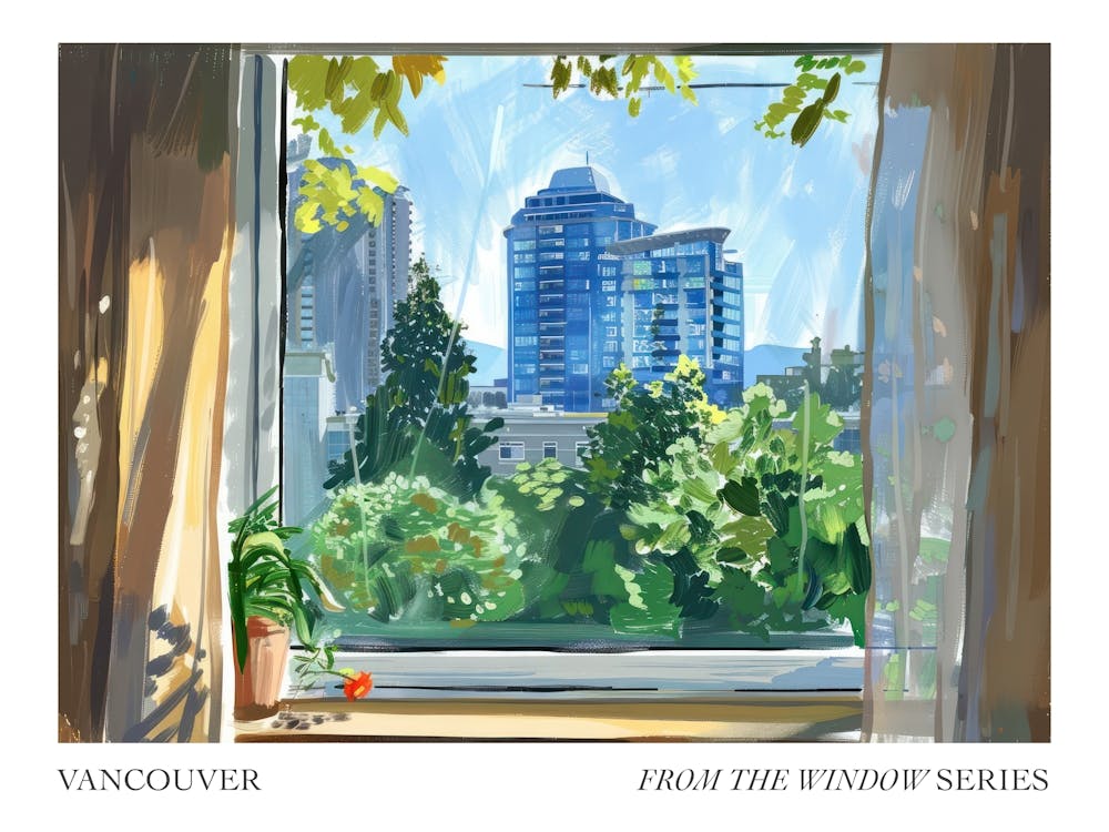 Vancouver From The Window Series Poster Painting 3