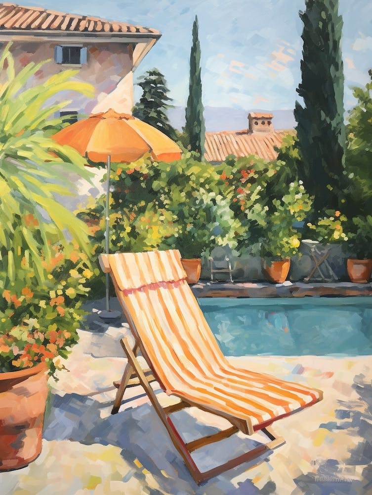 Sun Lounger By The Pool In Bologna Italy