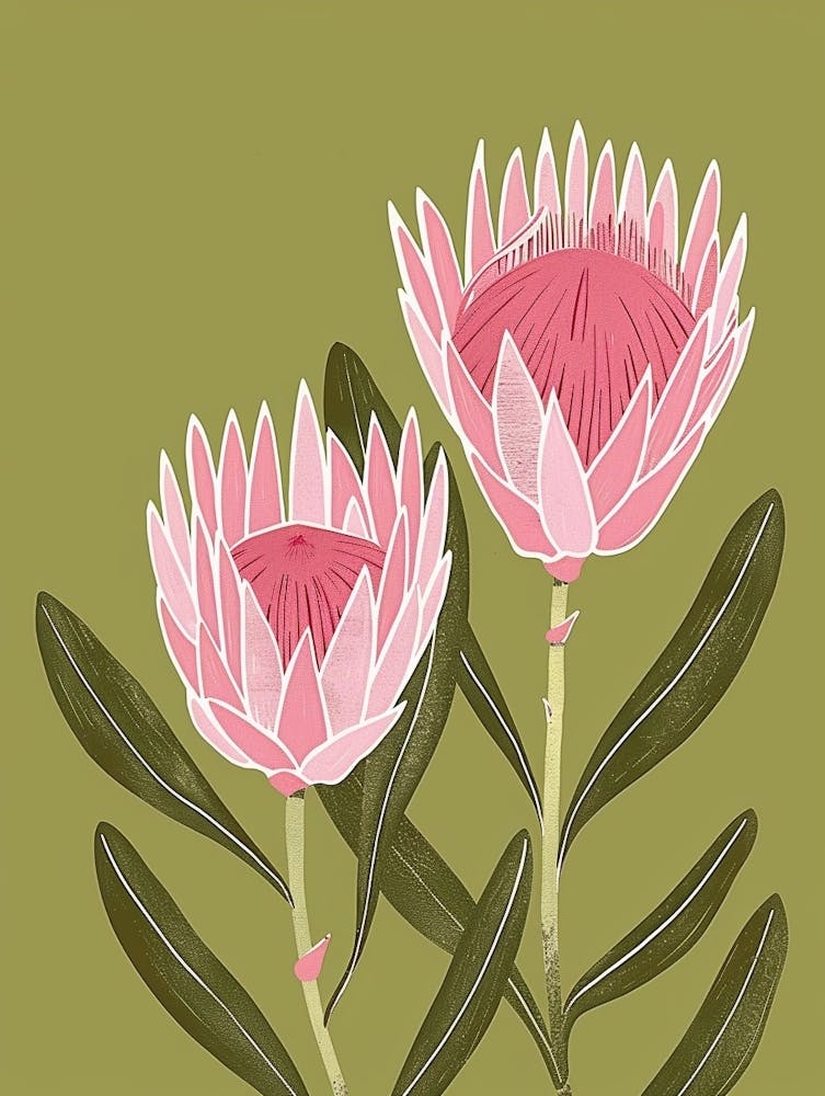 Pink & Green Protea 3