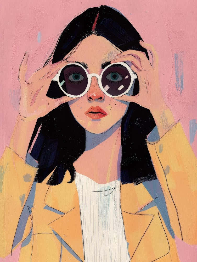 Asian Girl With Sunglasses