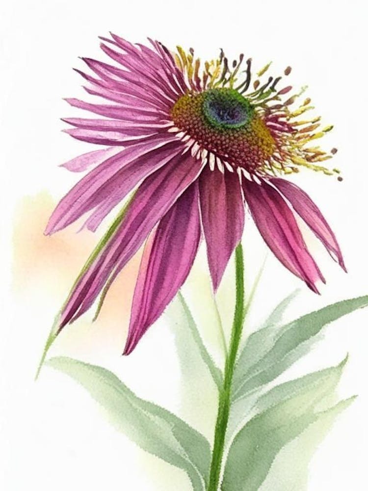 Coneflower Wildflower Watercolour 2
