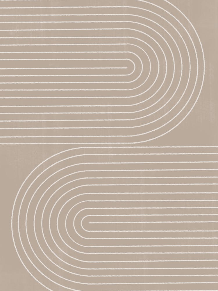 Modern Minimal Beige Japandi Style Graphic Design Line Art Arch