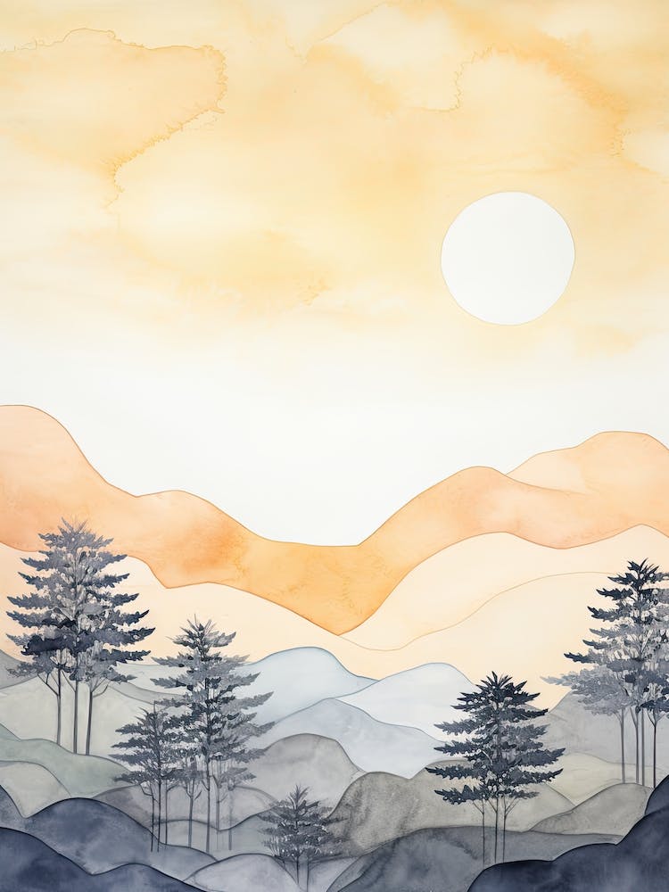 Watercolour Of Kahurangi National Park   New Zealand 0