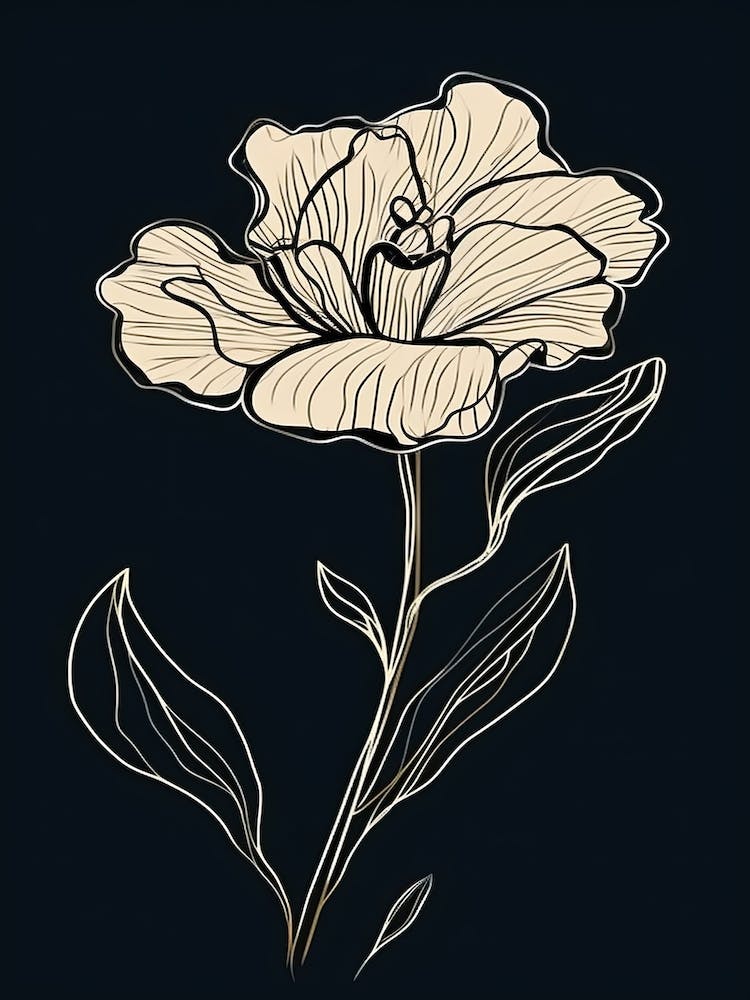 Gladioli Line Art Flowers Illustration Neutral 10