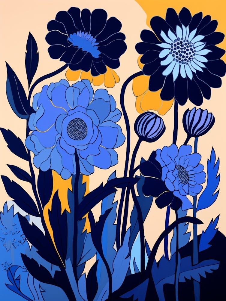 Illustration de Fleur Bleue Gaillardia 2