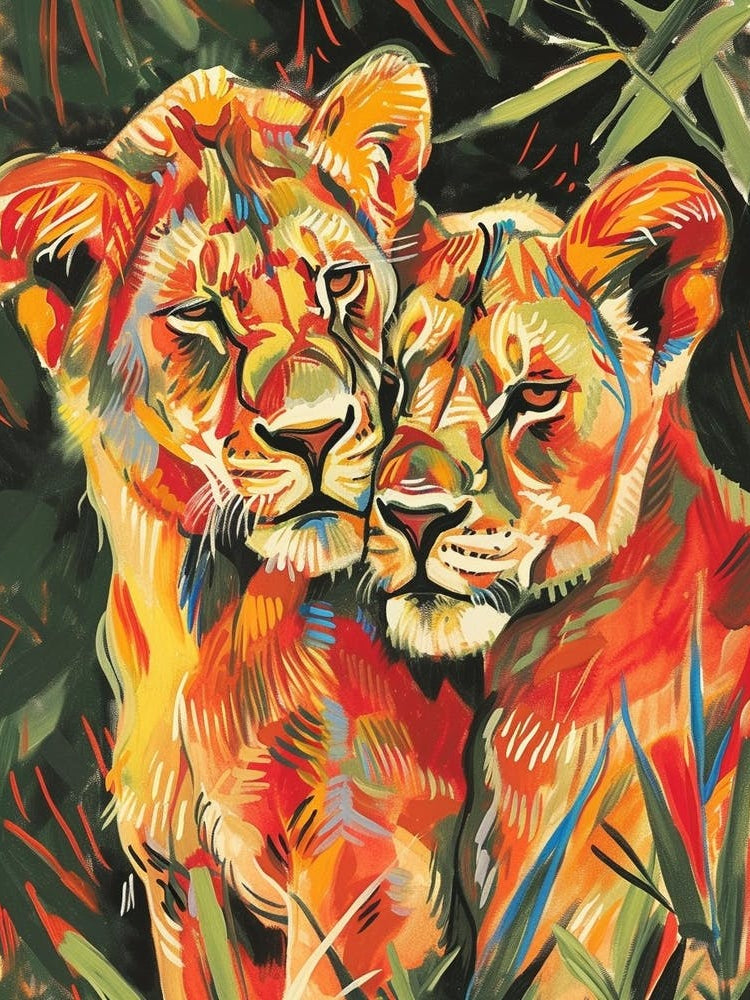 Transvaal Lion Rituals Fauvist Painting 1