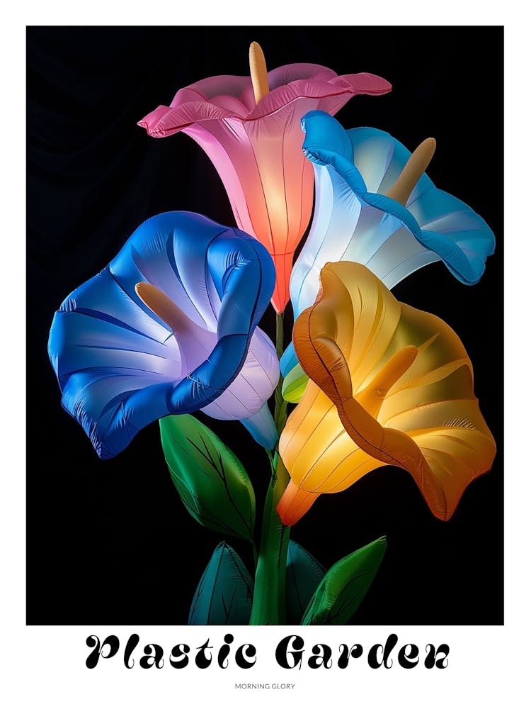 Bright Inflatable Flowers Poster Morning Glory 1