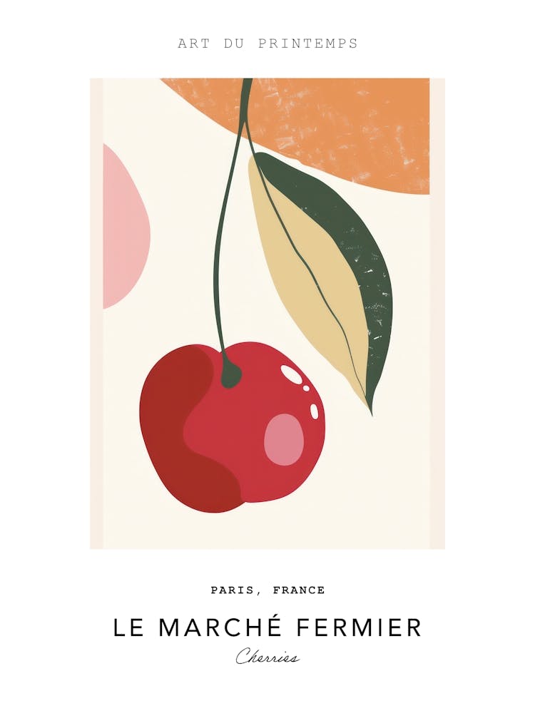 Cerises Le Marché Fermier Affiche 1