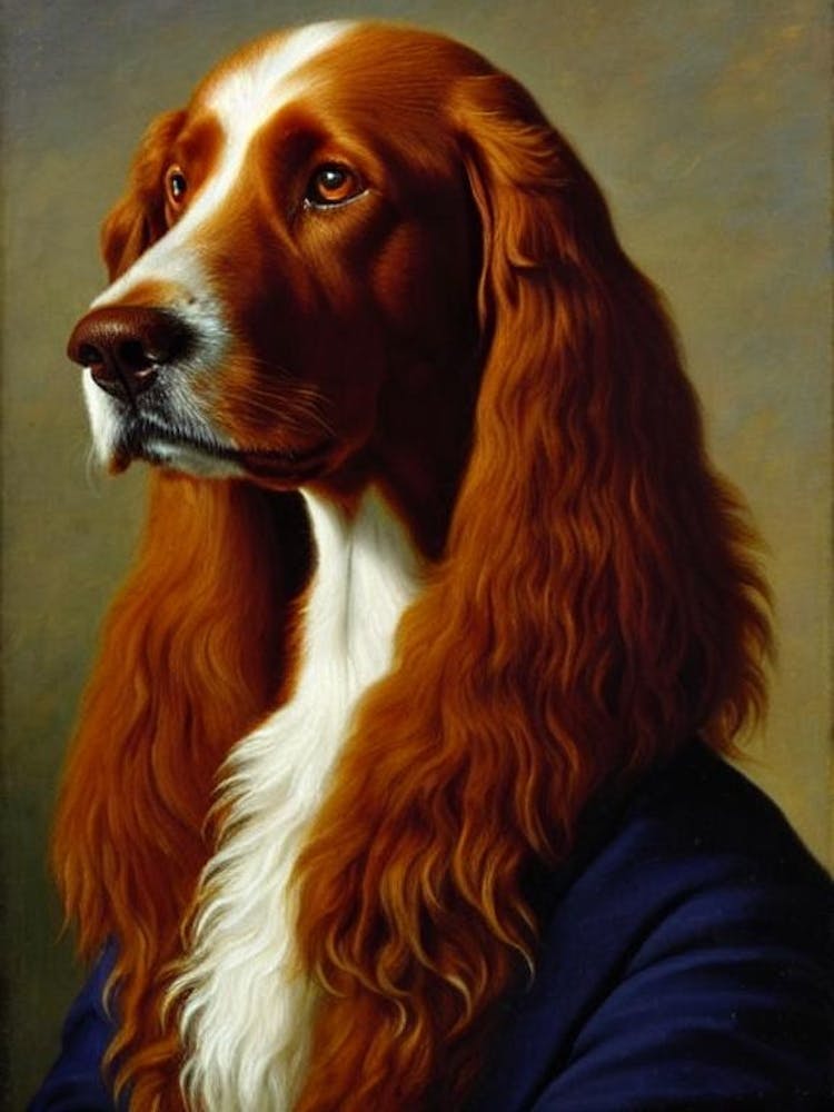 Irish Setter Renaissance Portrait Oil Painting