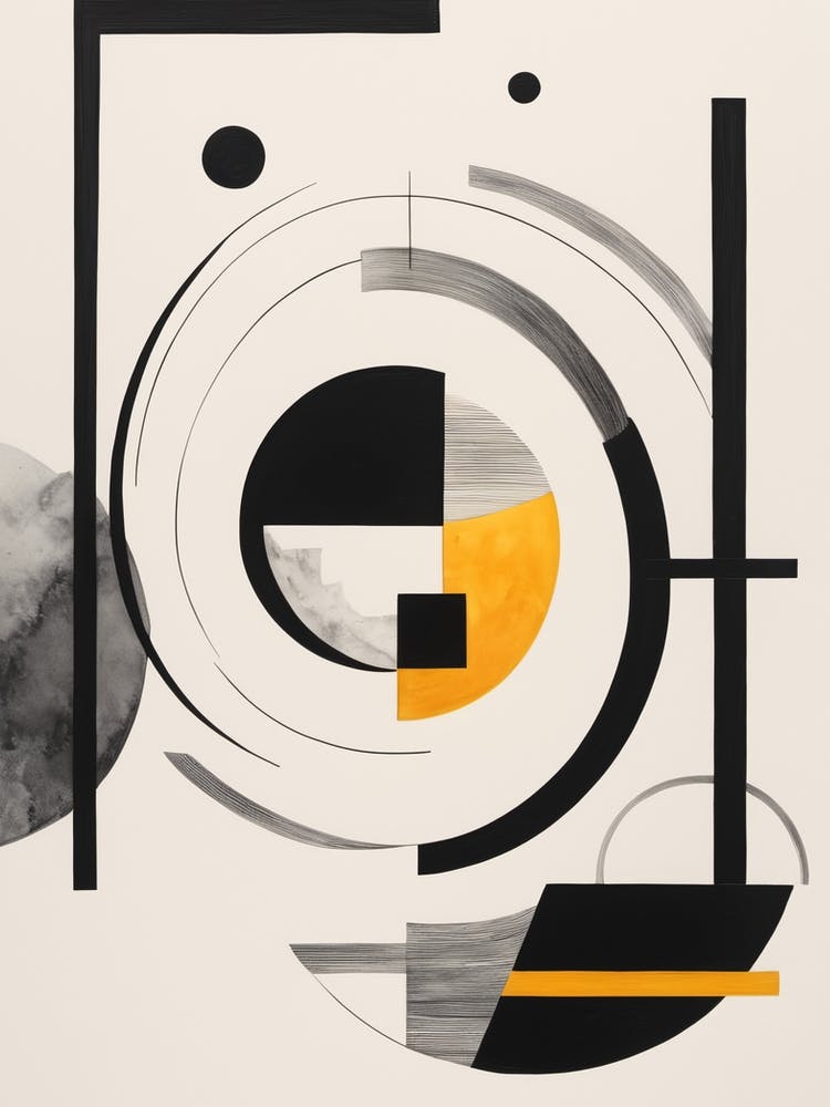 Abstract Painting - Black and Yellow