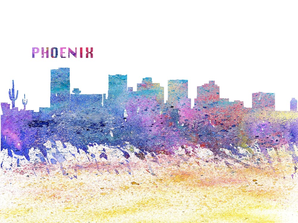 Phoenix Arizona Skyline Splash