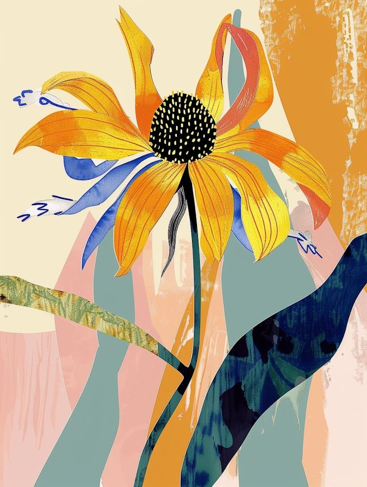 Colourful Flower Illustration Black Eyed Susan 3