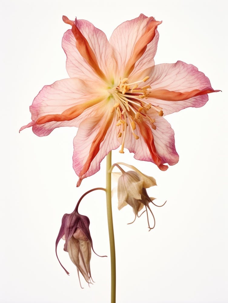 Pressed Wildflower Botanical Art Columbine 4