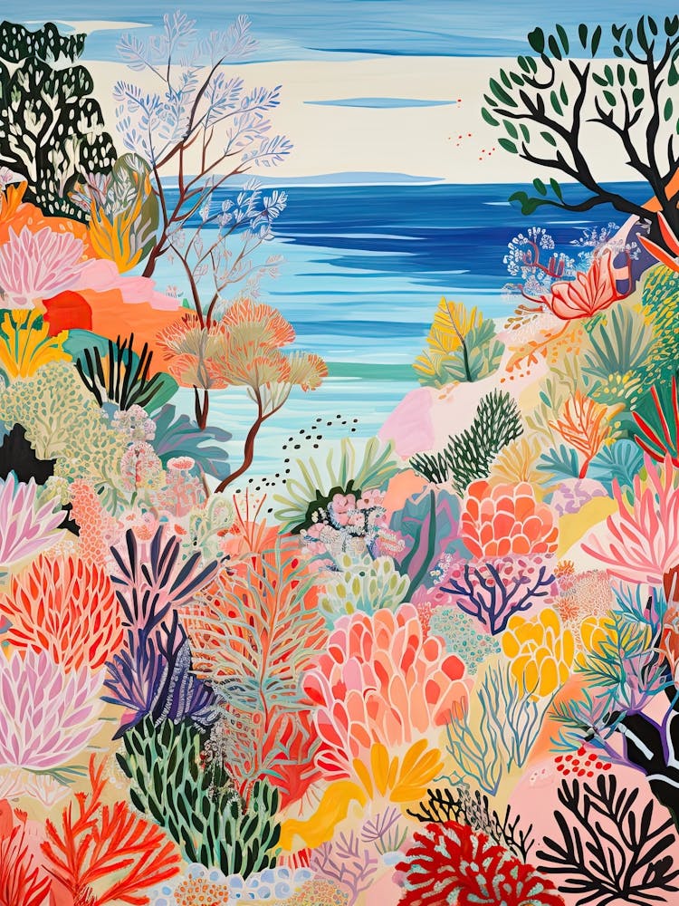 Coral Beach, Australia, Matisse And Rousseau Style 2