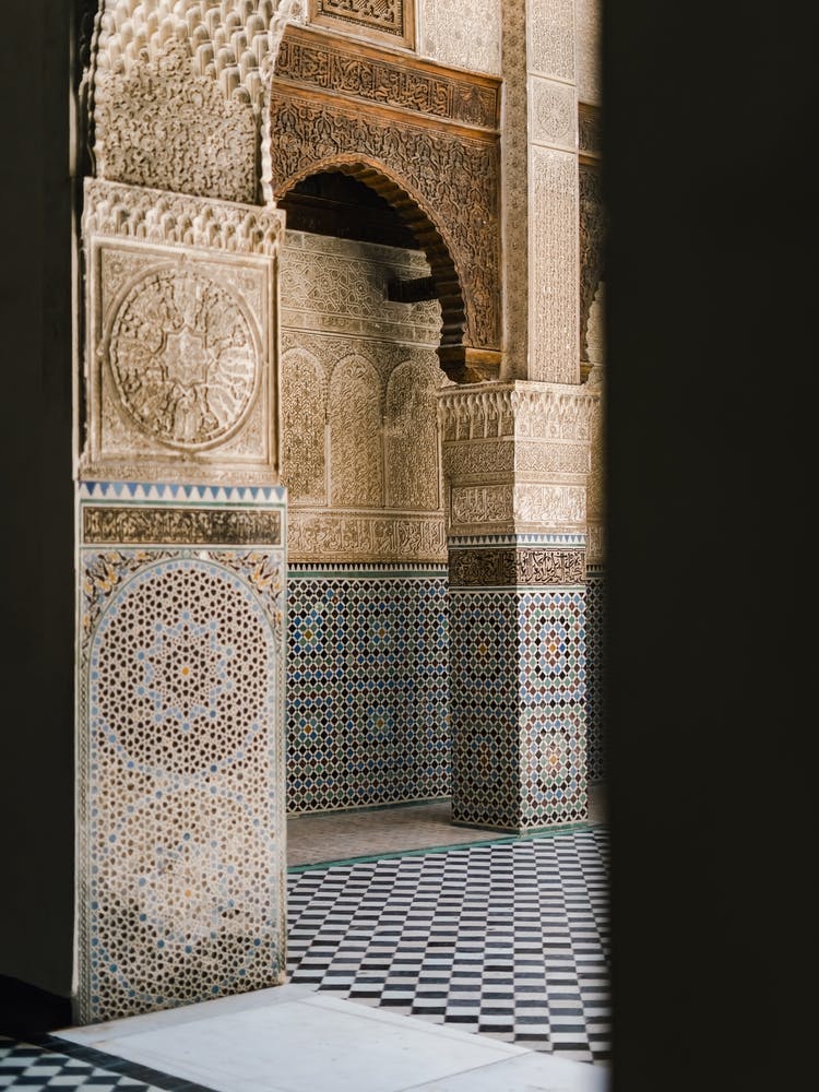 Doorway Of A Mosque, Mosaic in Fes Morocco | Colorful travel photography