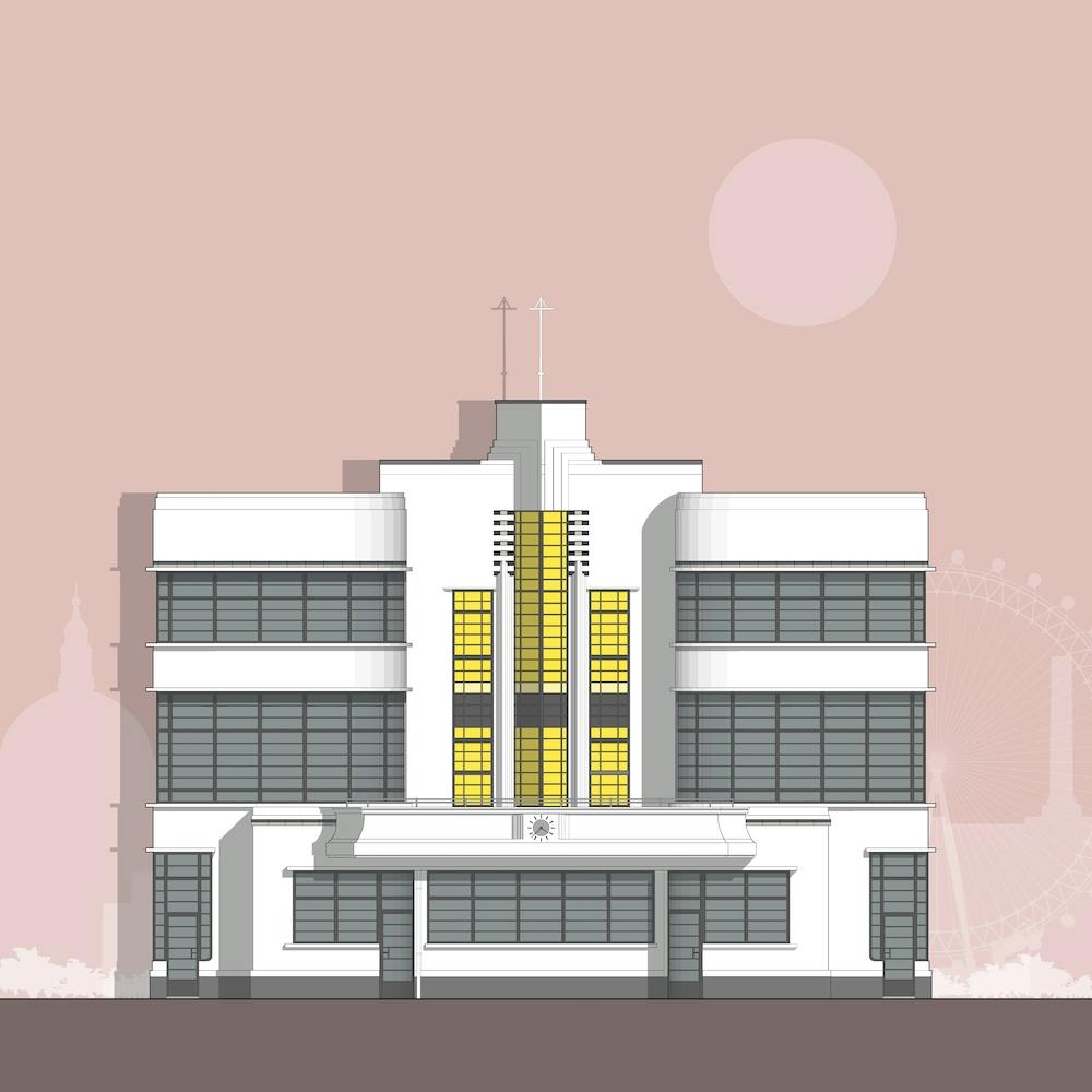 Hoover Building Pink