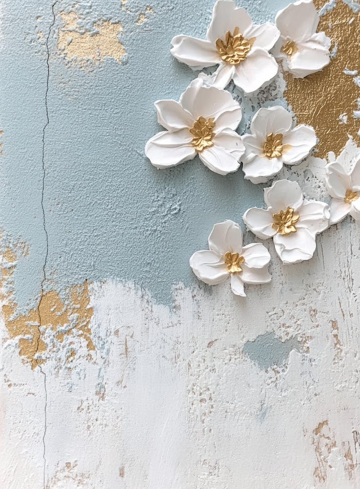 Gold And White Flowers 3
