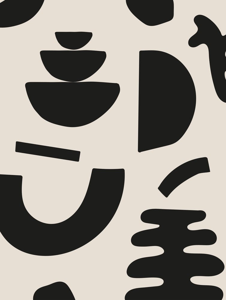 Abstract Shapes - Neutral And Off Black