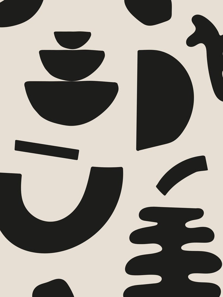 Abstract Shapes - Neutral And Off Black