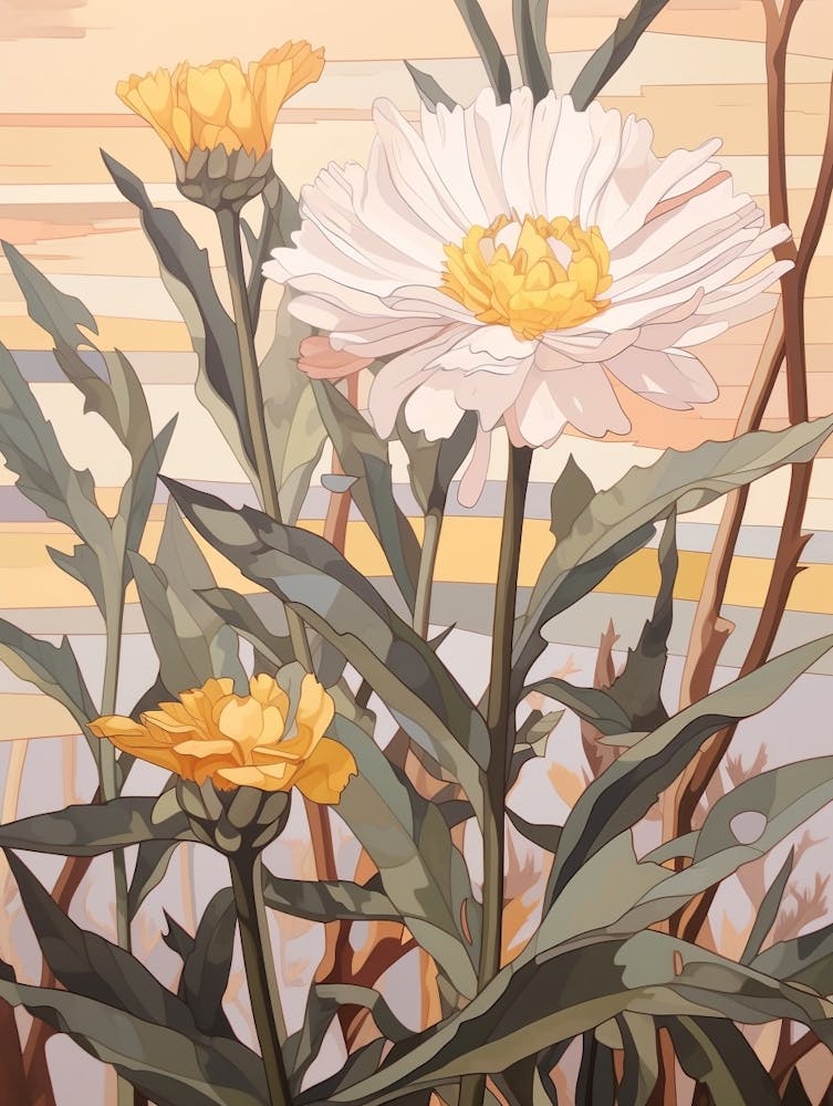 Calendula 2 Flower Painting