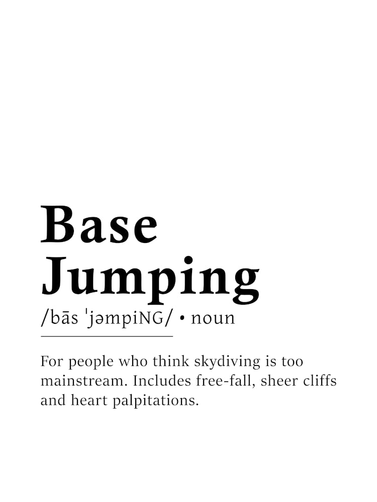 Base Jumping Definition Poster - Dictionary