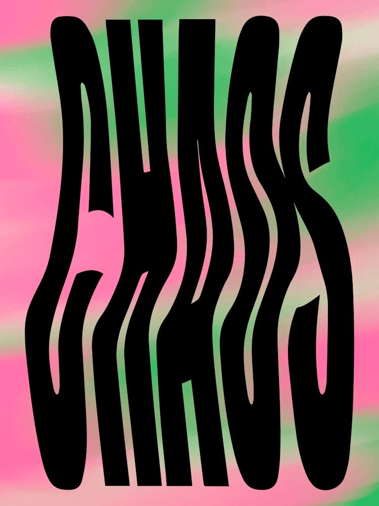 Chaos Pink And Green Gradient Graphic Art
