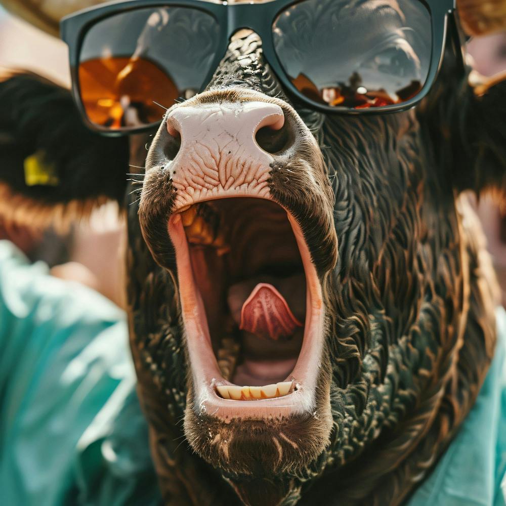 Bull With Sunglasses