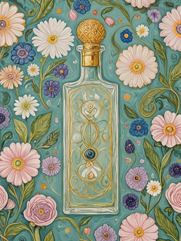 Bottle Of Floral Perfume